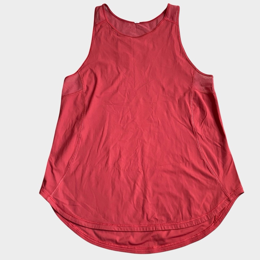 Lululemon Athletic Tank Top Size 6 Red Longline Activewear Yoga Running